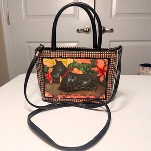 Bueno Vintage Style Y2K Scottie Dog Plaid Sequin Beaded Mini Shoulder Bag